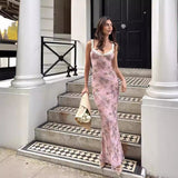 runhufu Fragmented V-Neck Folded Slings Slim Dress Woman 2024 Early Spring New Seaside Holiday Dress