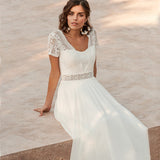 2025 White Super Fairy Beach Vacation Daily Dress Chiffon Lace Bare Back Light Wedding Dress Direct