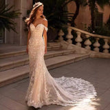 Fish Tail Tug Outdoor Light Wedding Lace Thin Bride Wedding Dress 2025 New Wedding Fairy Wedding Dress