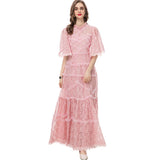runhufu Industry Lianglid Leafs Pink-Senage Princess Style Dresses Summer Women's New 2024