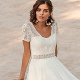 2025 White Super Fairy Beach Vacation Daily Dress Chiffon Lace Bare Back Light Wedding Dress Direct