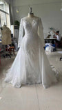 Wedding Dress 2025 Spring And Summer Long Sleeves With Tail Tug-And-Tailed Retro Showing Thin Sleeve Dress Dress