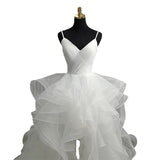 The New Front And Short Long And Light Wedding Bridal Temperament Simple Super Fairy Dream Travel Shoot Out Yarn Depth V Sexy Dress