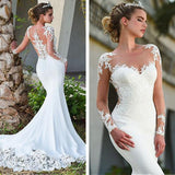 Wedding Dress 2025 Summer New Shoulder Long-Sleeved Wedding Dress Fishtail Water Soluble Lace Tail Wedding Dress
