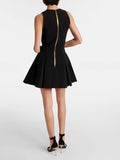 runhufu Xinling With A Small Fragrant Style V-Neck Suit Dress Sleeveless Vest Hepburn Style Small Black Dress