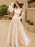 Light Wedding Dress 2025 New Retro Laceson Travel Outdoor Word Shoulder Bride Out Yarn Fashion Yang