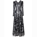 runhufu Temperament V-Neck Heavy Industry Luxury Sleeve Long-Sleeved Black Dress Dress Dress Station Spring And Autumn Women's Dress 2025