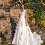 French Light Wedding Dress 2025 New Bride Hepburn Retro Faswear Shoulder Temperament Welcome Dress