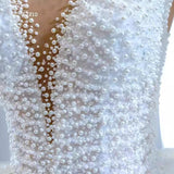 Wedding Dress 2025 New Repair Skinny Punt Skirt Tug Wedding Dress Large-Size Silk And Satin Handmade Pearl