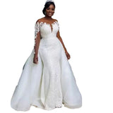 White Lace Wedding Dress Summer Long-Sleeved Adult Wedding Dress Dress Dress Dress Supply