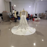 Light Wedding Lace Long Sleeves High-End Light Luxury Thin Bride Welcome Yarn Shoulder-Senior Wedding Banquet Evening Dress