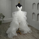 The New Front And Short Long And Light Wedding Bridal Temperament Simple Super Fairy Dream Travel Shoot Out Yarn Depth V Sexy Dress
