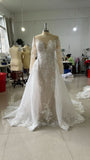 Wedding Dress 2025 Spring And Summer Long Sleeves With Tail Tug-And-Tailed Retro Showing Thin Sleeve Dress Dress