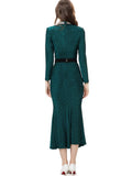 runhufu Industry Nails Sexy Hollow Long-Sleeved Fishtail Princess Dress Dress Women's Spring And Summer New 2024