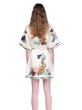 runhufu Niche 2025 New Collar Short Sleeves Printed With Thin Dress Woman