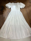 runhufu Niche 2024 Summer Wind V Collar Bubble Sleeves Short Sleeve Splicing Folds To Collect Waist Pink Dress Dress
