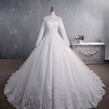 Wedding Dress 2025 Spring New Long Sleeve Lace Bride Standing Big Tail Tail Minimal Wedding Wedding Woman