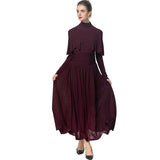 runhufu Sleeves Folded Waist Wine Red Elastic Knitted Princess Style Dress Station Spring And Summer Women New 2025