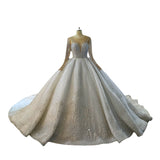 Hot Wedding Dresses Spring 2025 New Fashion Elegant Pearl Long-Sleeved Leet White Bridal Wedding Dress