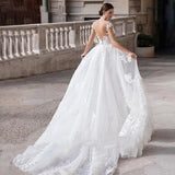 Drag-Tailed Lace Wedding Dress 2025 New Dream Round Collar Thin Fish White Bride Drag Tail Wedding Dress Two-Wearing Event Female