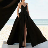 runhufu Women's Clothing 2025 Summer New Wish Sexy V-Neck Dress With Evening Dress