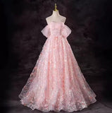 runhufu Fairy Evening Dress Pink Word Shoulder Vocal Piano Art Princess Ponpong Skirt Adult Ceremony Host Dress Dress