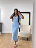 runhufu Summer Women's New Short Sleeve V-Neck Dress