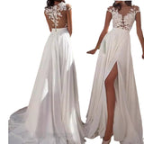 2025 New Wedding Dress Wish Sexy Lace Open Fork Evening Dress Dress