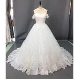 Tail Wedding Dress 2025 Summer Shoulder Dress Bare Back Sexy Wedding Dress