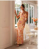 runhufu Summer New Women's Clothing Laminated V-Neck Lotus Leaf-Side Dress