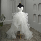 The New Front And Short Long And Light Wedding Bridal Temperament Simple Super Fairy Dream Travel Shoot Out Yarn Depth V Sexy Dress