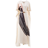 runhufu V-Neck Belt-Print Shawl Dress Dress Dress Dress Dress 2025 Women's New Summer