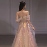 runhufu Dress Bride 2025 New Net Yarn Thin Annual Banquet Host Mermaid Shoulder Evening Dress Woman