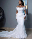 Fishtail Wedding Dress 2025 New Temperament White Waist-To-Shoulder Tail African Bride Wedding Dress Go Out To Welcome Summer