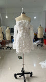 White Short Dress Dress Wedding Bride Wedding Engagement Small Dress Dress Femininity Long-Sleeved Dress Banquet High Sense