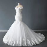 Summer New Wedding Dress Word Leakage Bridal Lace Repair Body With Snowflakes Tug Wedding Dress Supply