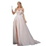 Spring And Autumn 2025 New Beautiful Main Bridal Fishtail Wedding Dress White Tail Perspective Bare Back Lace Wedding Dress