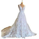 Wedding Dress 2025 New Elegant Fashion White Deep V Sexy Back Banquet Dress Summer