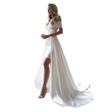 Short Small Wedding Dress White Wedding Dress High-End Denite Detachable Tail