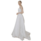 Runhufu Sexy Strapless Wedding Dress Elegant A-line Sleeveless Vestido De Noiva Classic Lace Up Small Train Robe De Mariee