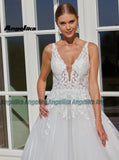 Runhufu Vintage Deep V Neck Wedding Dresses A Line Tulle Appliques Sleeveless Corset Court Train Robe De Mari¨¦e Custom Made
