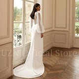Runhufu Elegant Mermaid Wedding Dresses V-Neck Puff Sleeve Glitter Bridal Gowns Boho Beach Evening Wedding Prom Gowns Custom Size