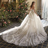 Runhufu Princess Wedding Dresses Elegant Mermaid Lace Appliques Bridal Dress Court Train Robe Trumpet Bride Gown