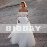 Runhufu A-Line Wedding Dress 2024 Women Lace Open Back Strapless Long Detachable Sleeve Bridal Gown Sweep Train Vestido De Noiva