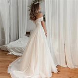 Runhufu Wedding Dresses Graceful Bridal Gowns Voile Robes A-Line Elegant Dress For Women Off The Shoulder Vestidos De Novia