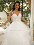 Runhufu Sweetheart Neckline A-Line Wedding Dresses Spaghetti Straps Lace Appliques Bridal Gowns Vestido De Noiva
