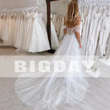 Runhufu A-Line Wedding Dresses 2024 Lace Sweetherat Off The Shoulder Open Back Buttons Bridal Gown Sweep Train Vestidos De Noiva