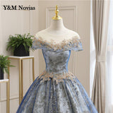 runhufu O-Neck Quinceanera Dresses short Sleeve Party Prom Ball Gown Classic Lace Embroidery Vintage Plus Szie Vestidos De 15 Anos