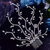 Runhufu HP481 Crystal Wedding Comb Bridal Hair Clips Headdress Bridesmaid Women Headpiece with Comb Prom Hair Ornament Headwear