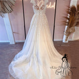 Runhufu Quality Wedding Dresses Boho V-Neck Tulle Bride Dresses Button Applique Eleglant Dresses For Women 2024 Robe De Mari¨¦e